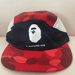 A Bathing Ape Red Camo Cap